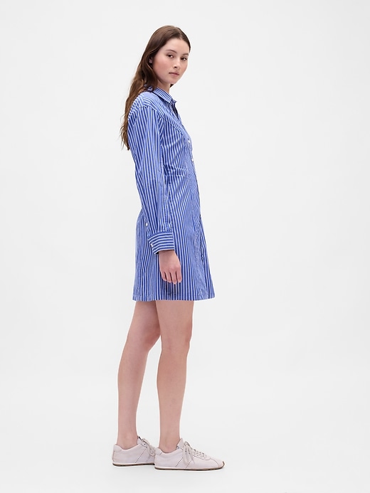 mini abito-camicia in popeline di cotone biologico