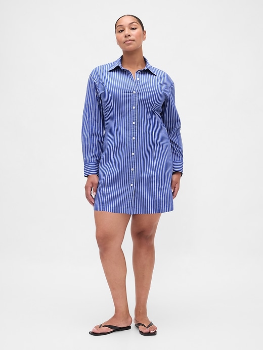 mini abito-camicia in popeline di cotone biologico