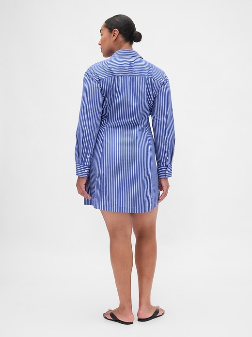 mini abito-camicia in popeline di cotone biologico