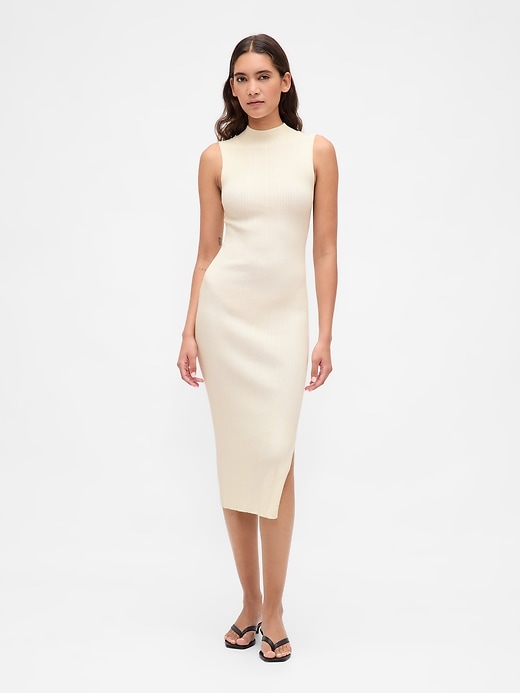 abito midi in maglia a coste