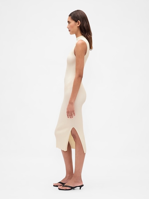 abito midi in maglia a coste
