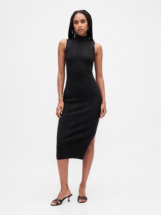 abito midi in maglia a coste