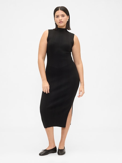 abito midi in maglia a coste
