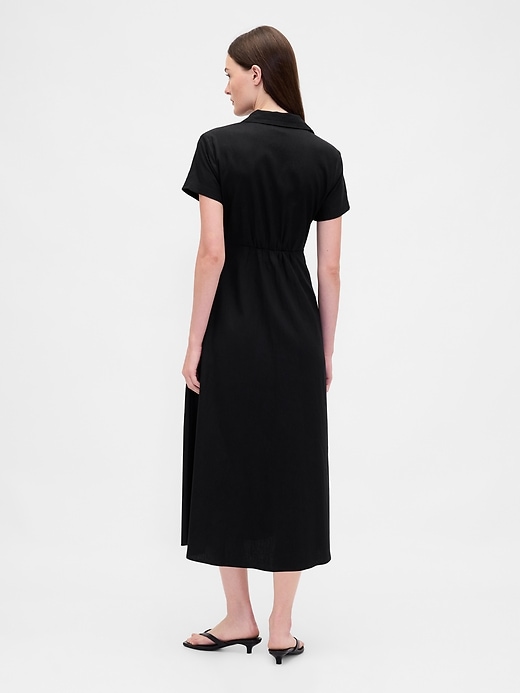 abito midi in misto lino