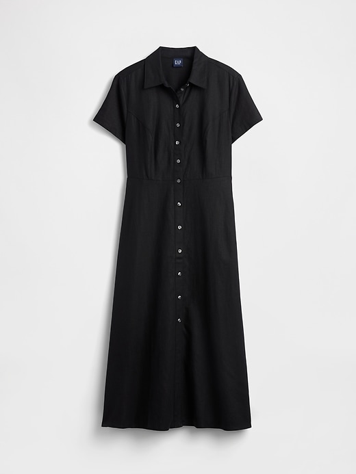 abito midi in misto lino