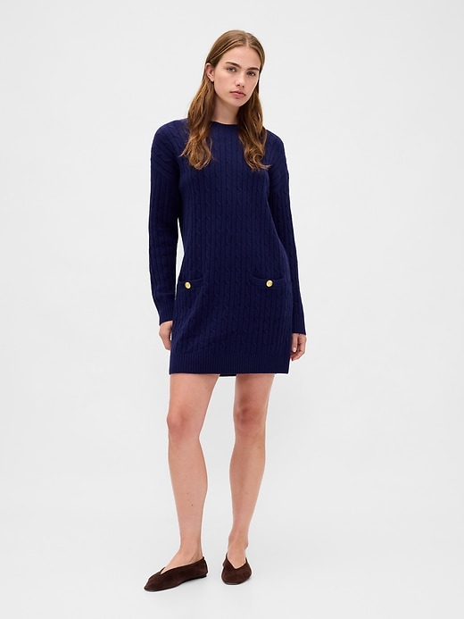 mini abito in maglia a trecce cashsoft