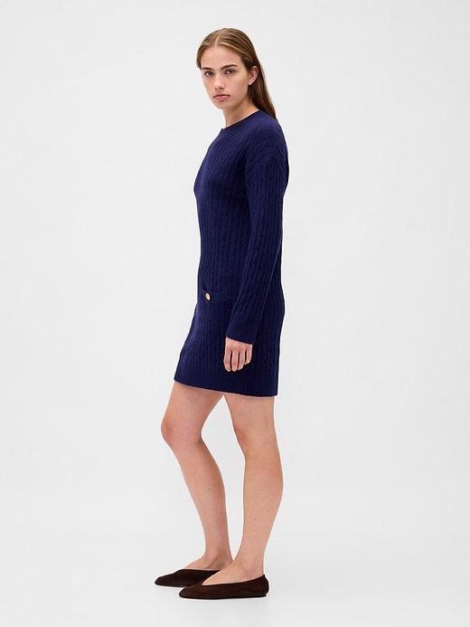 mini abito in maglia a trecce cashsoft