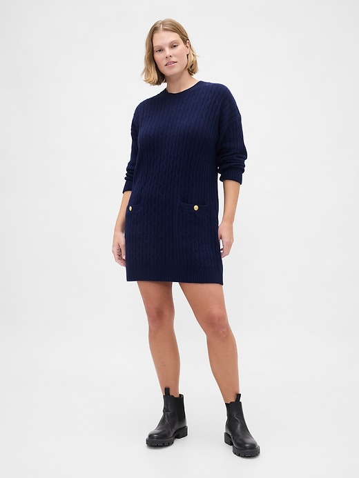 mini abito in maglia a trecce cashsoft