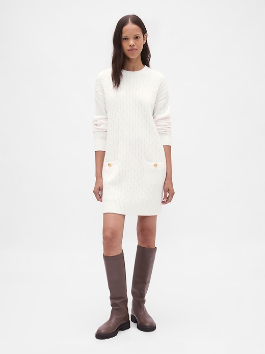 mini abito in maglia a trecce cashsoft