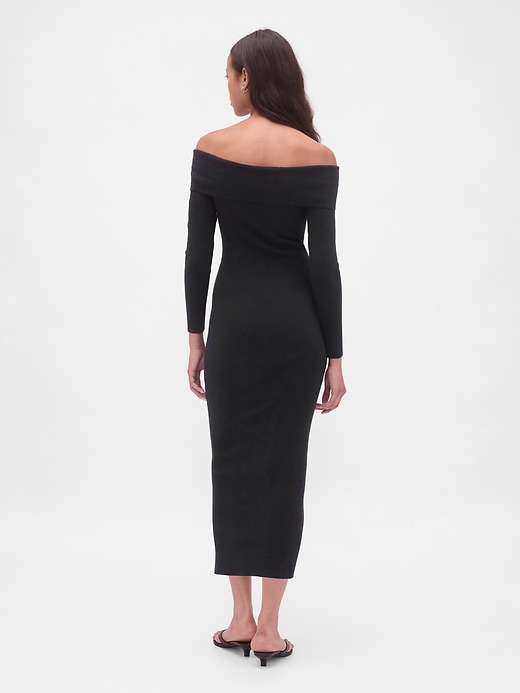 abito midi elasticizzato cashsoft con spalle scoperte