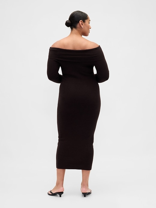 abito midi elasticizzato cashsoft con spalle scoperte