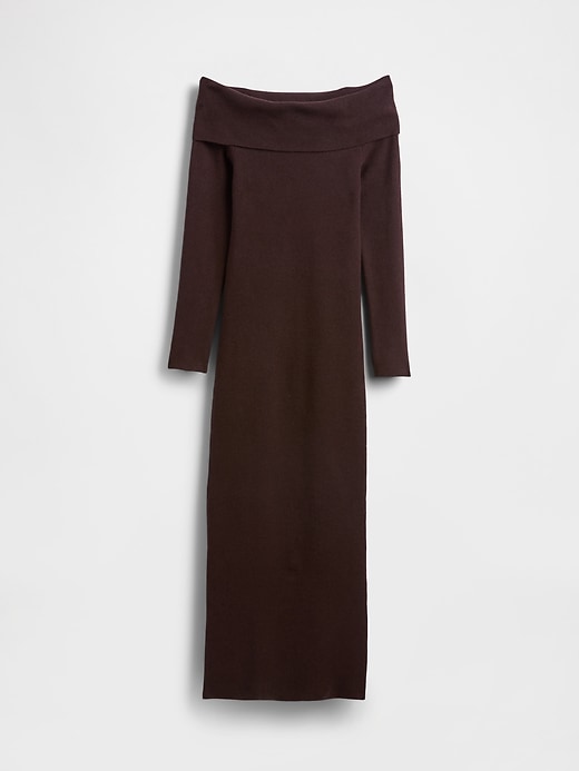 abito midi elasticizzato cashsoft con spalle scoperte