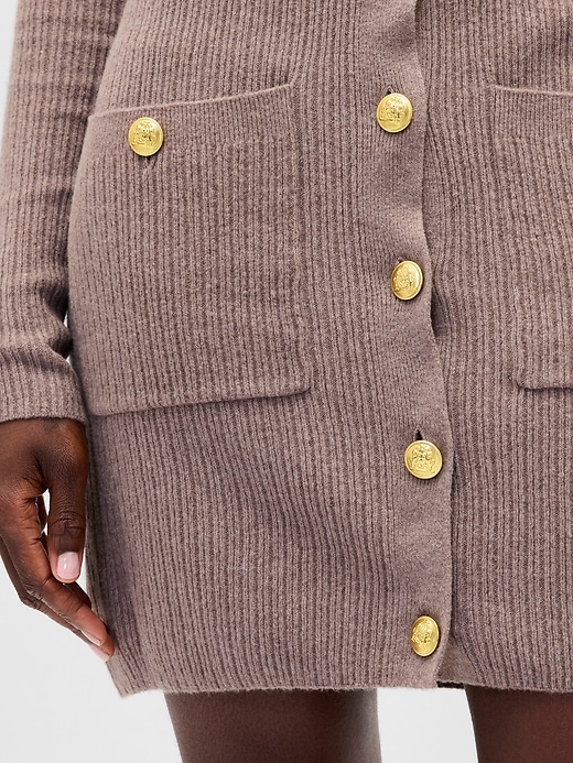 mini abito in maglia con tasche a coste cashsoft