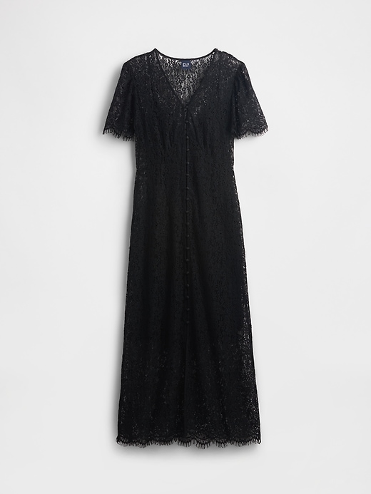 abito midi in pizzo con scollo a v