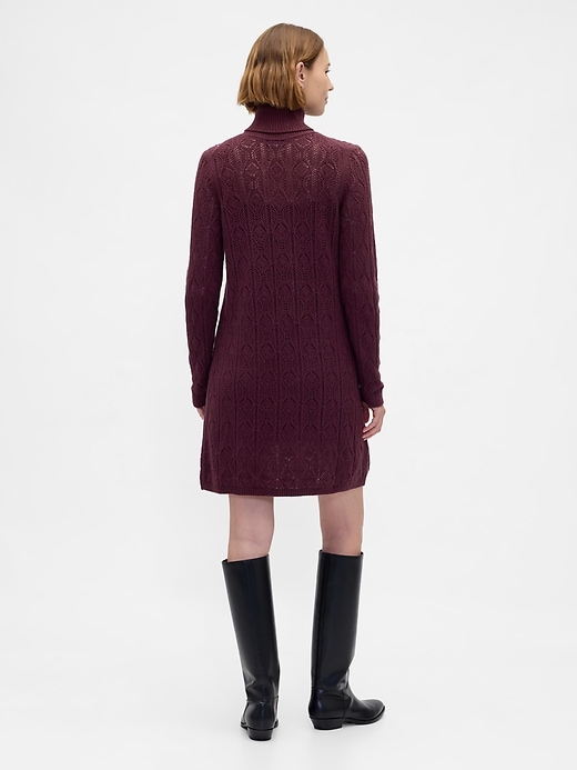 abito dolcevita in maglia traforata cashsoft