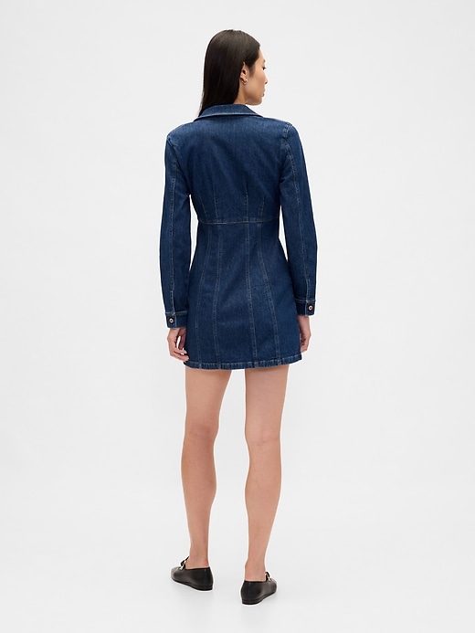 mini abito plissettato in denim
