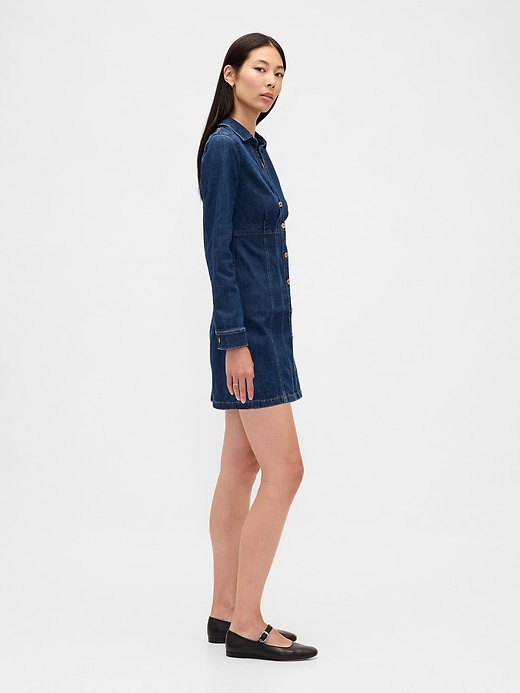 mini abito plissettato in denim