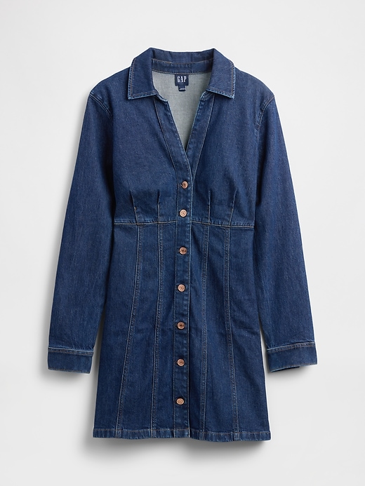 mini abito plissettato in denim