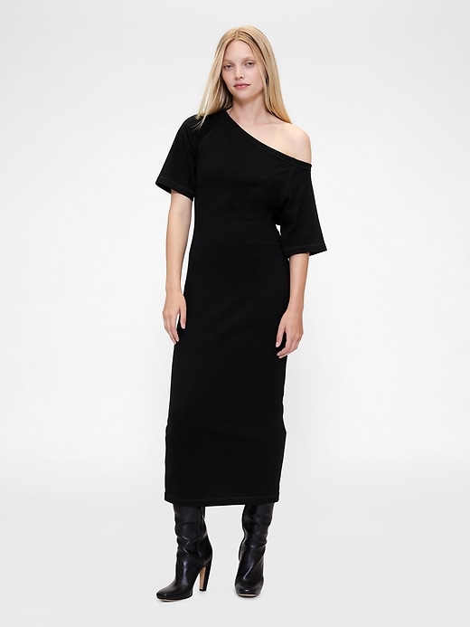 abito midi in jersey con spalle scoperte gapstudio