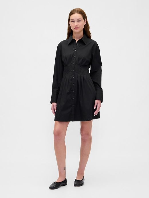 mini abito camicia plissettato
