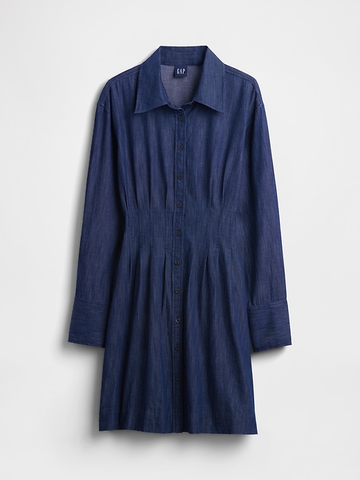 mini abito camicia plissettato