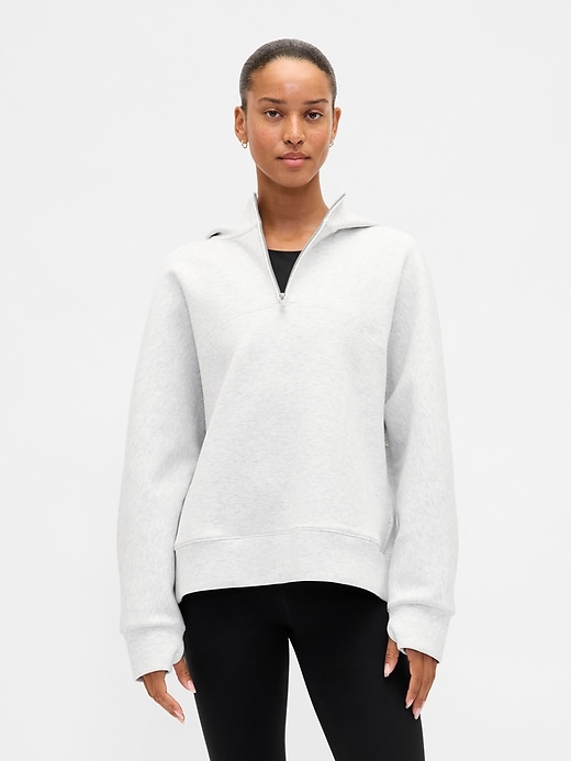 felpa con cappuccio oversize gapfit con cerniera a un quarto