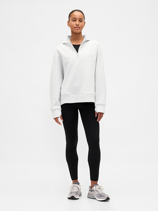 felpa con cappuccio oversize gapfit con cerniera a un quarto