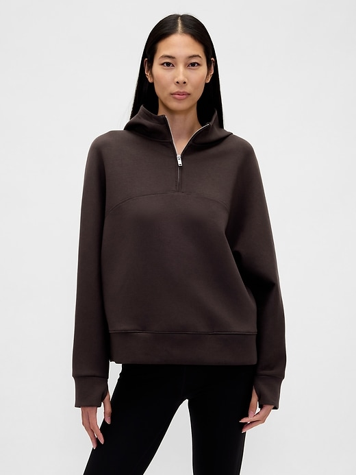 felpa con cappuccio oversize gapfit con cerniera a un quarto