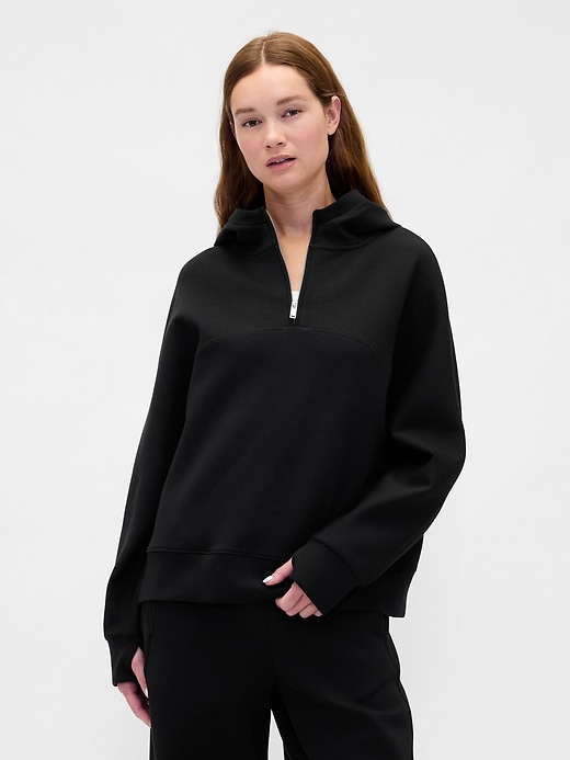 felpa con cappuccio oversize gapfit con cerniera a un quarto