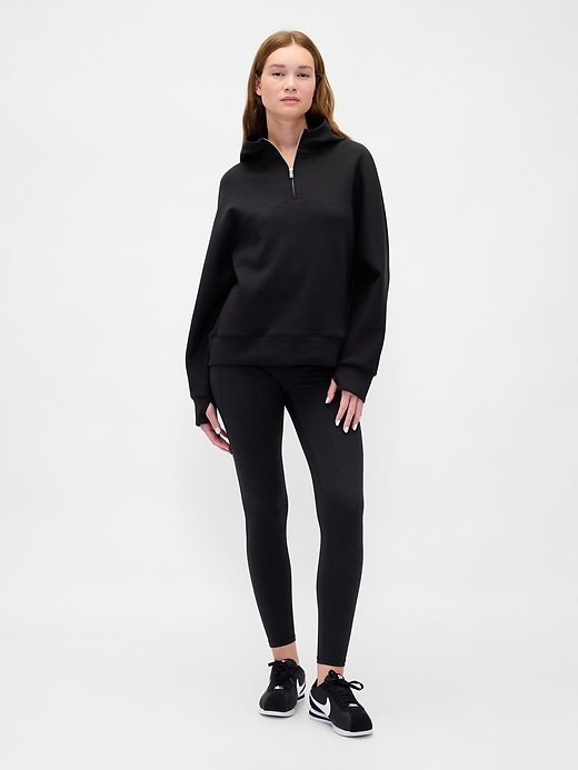 felpa con cappuccio oversize gapfit con cerniera a un quarto
