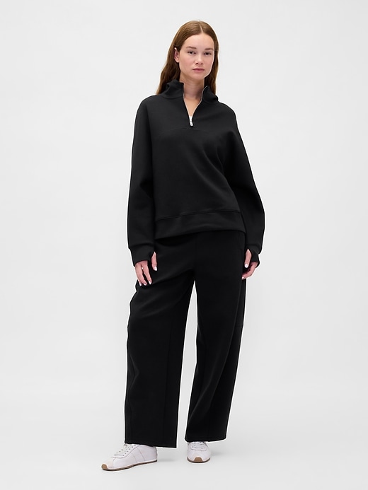 felpa con cappuccio oversize gapfit con cerniera a un quarto