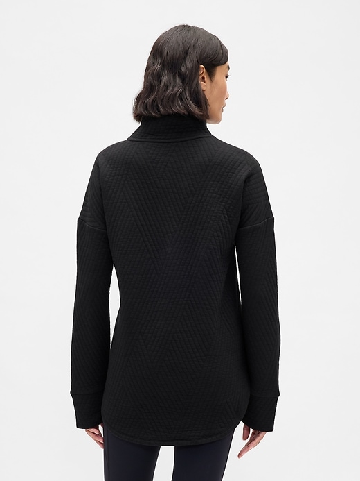 pullover trapuntato jacquard con mezza zip gapfit