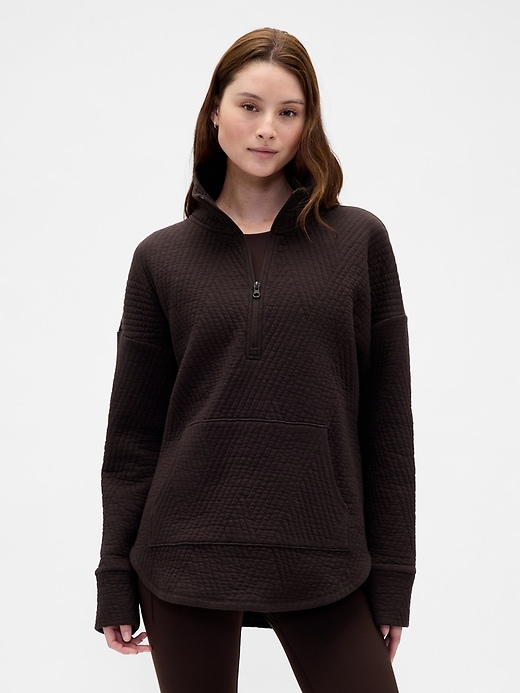 pullover trapuntato jacquard con mezza zip gapfit