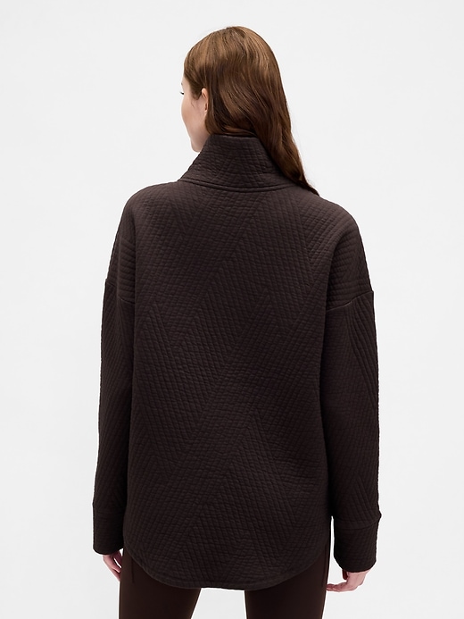 pullover trapuntato jacquard con mezza zip gapfit