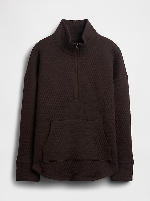 pullover trapuntato jacquard con mezza zip gapfit