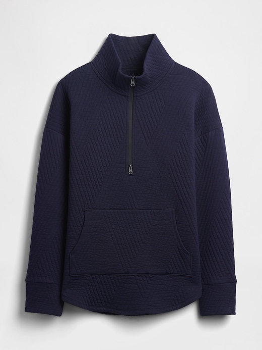 pullover trapuntato jacquard con mezza zip gapfit