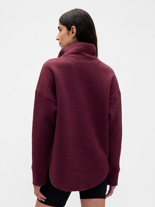 pullover trapuntato jacquard con mezza zip gapfit