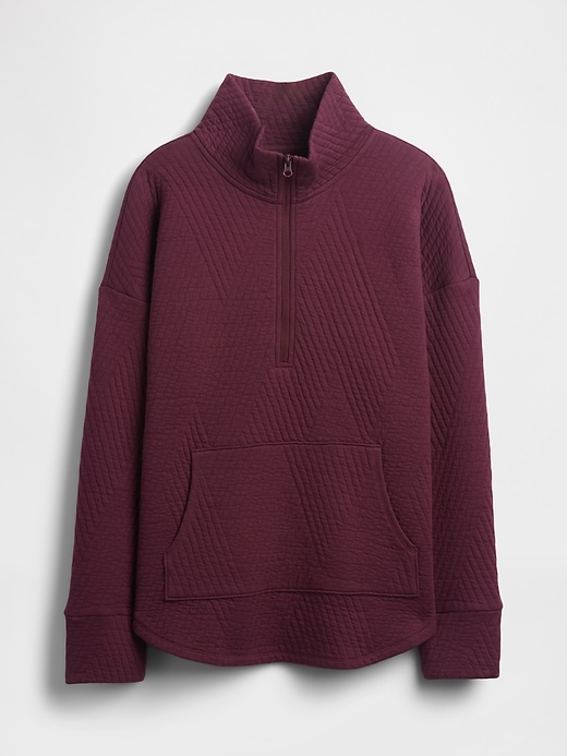 pullover trapuntato jacquard con mezza zip gapfit