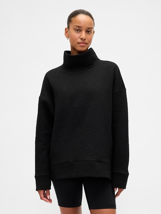 pullover con collo a imbuto in maglia jacquard trapuntata gapfit