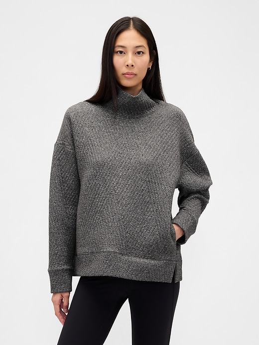 pullover con collo a imbuto in maglia jacquard trapuntata gapfit