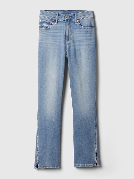 jeans vintage slim a vita media con orlo diviso