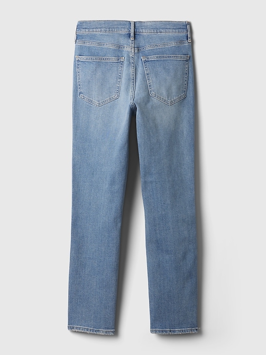 jeans vintage slim a vita media con orlo diviso