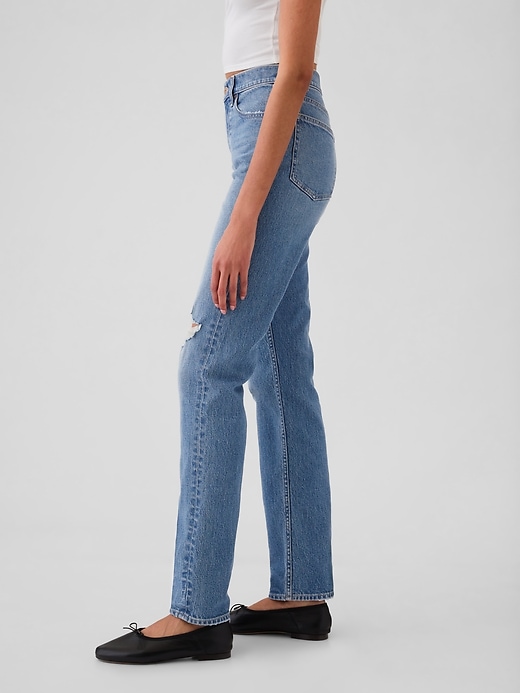 jeans dritti slim a vita alta anni 90