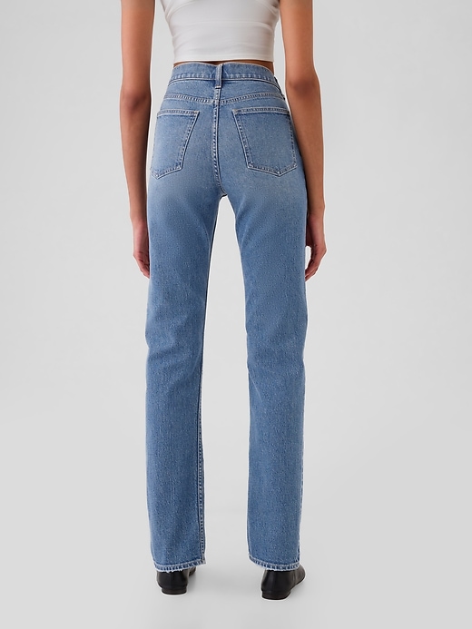 jeans dritti slim a vita alta anni 90