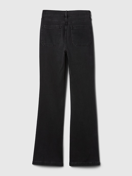 jeans a zampa anni 70 a vita alta