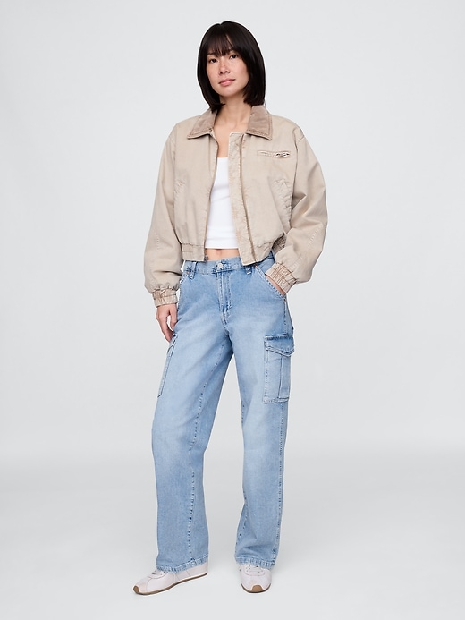 jeans cargo larghi anni 90 a vita media