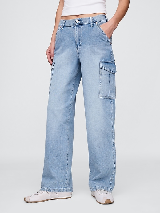 jeans cargo larghi anni 90 a vita media