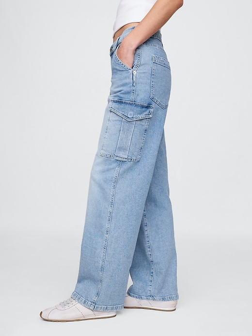 jeans cargo larghi anni 90 a vita media