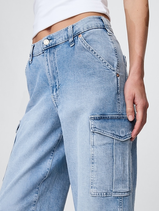 jeans cargo larghi anni 90 a vita media