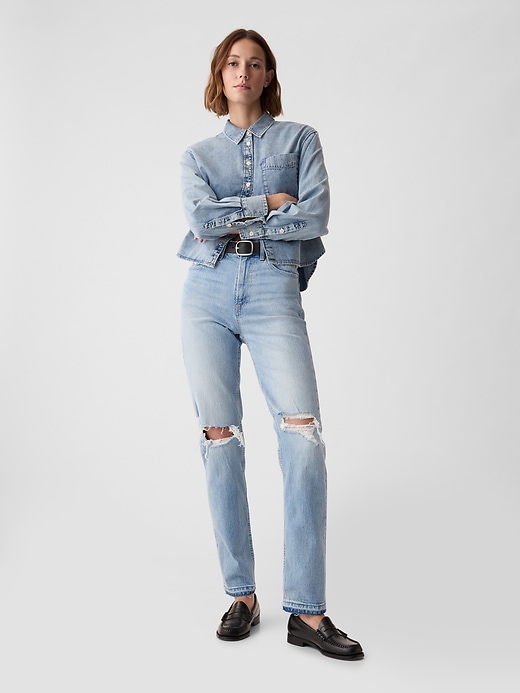 jeans dritti a vita alta